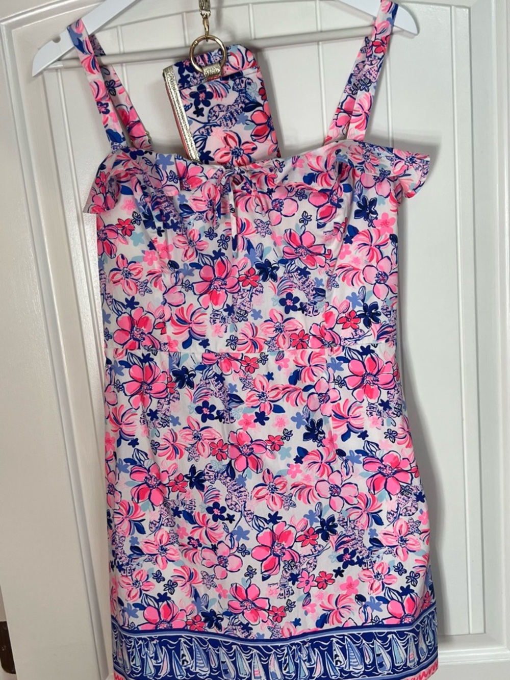 Lilly Pulitzer Party Like a Lobstar Romper and Wristlet